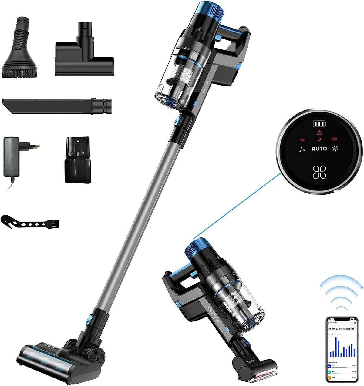 Proscenic P11 - Aspirador Vertical Sem Fio 450W 25000Pa | Compre Online em Portugal