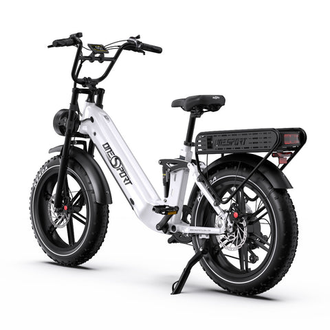 Bicicleta Elétrica ONESPORT OT08 PRO - Motor 500W Bateria 48V18AH*2 Pneus De 20 Polegadas Travões Disco - Branco