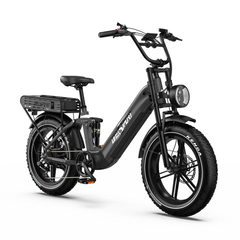 Bicicleta Elétrica ONESPORT OT08 PRO - Motor 500W Bateria 48V18AH*2 Pneus De 20 Polegadas Travões Disco - Cinza