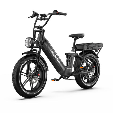 Bicicleta Elétrica ONESPORT OT08 PRO - Motor 500W Bateria 48V18AH*2 Pneus De 20 Polegadas Travões Disco - Cinza