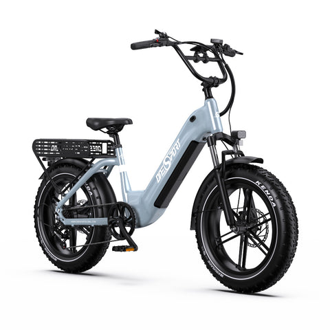 Bicicleta Elétrica ONESPORT OT08 - Motor 500W Bateria 48V18AH Pneus De 20 Polegadas Travões Disco - Cinza