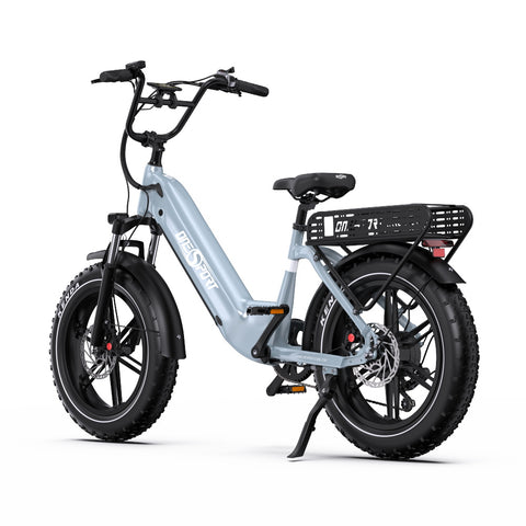 Bicicleta Elétrica ONESPORT OT08 - Motor 500W Bateria 48V18AH Pneus De 20 Polegadas Travões Disco - Cinza