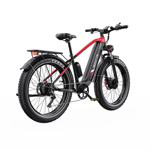 Duotts F26 Bicicleta Elétrica - 1500W Bateria 48V 20Ah Três Modos Não dobrável - Preto e vermelho