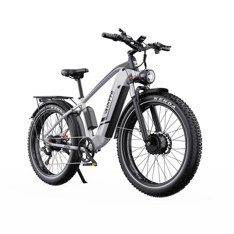 Duotts F26 Bicicleta Elétrica - 1500W Bateria 48V 20Ah Três Modos Não dobrável - Prata e branco