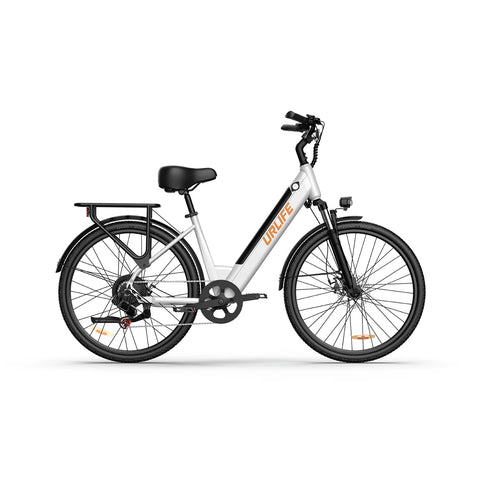 E-bike URLIFE E26 - Motor 250W Bateria 36V 13Ah Pneus de 26 Polegadas Freio a Disco - Branco