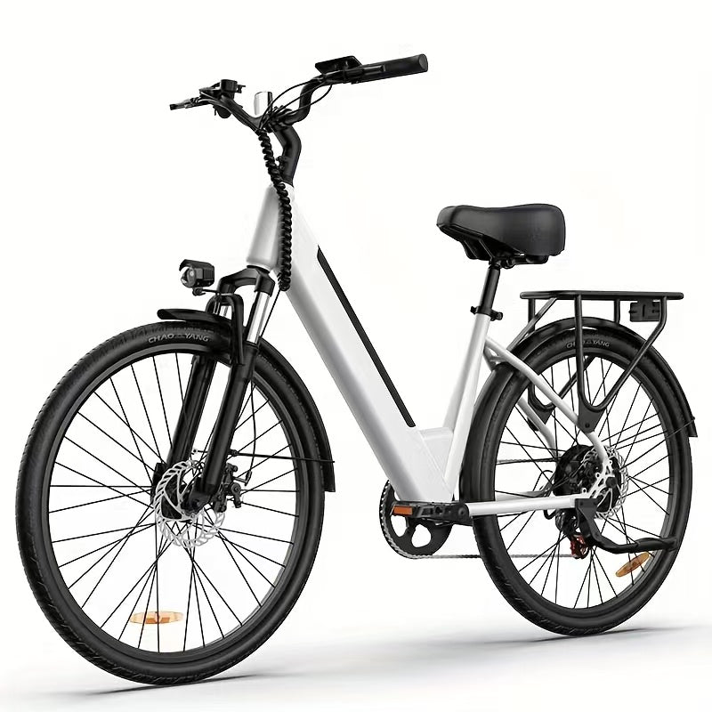E-bike URLIFE E26 - Motor 250W Bateria 36V 13Ah Pneus de 26 Polegadas Freio a Disco - Branco