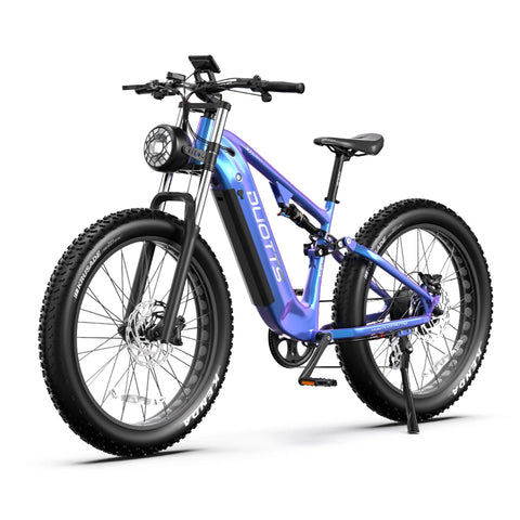 Duotts E26 Bicicleta Elétrica - Motor750W Bateria 48V20AH 26*4.0 Polegadas Pneus Travões Hidráulicos Dianteiros e Traseiros - Azul Roxo