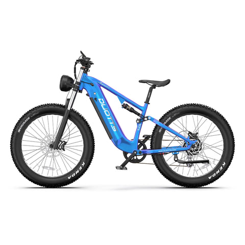 Duotts E26 Bicicleta Elétrica - Motor750W Bateria 48V20AH 26*4.0 Polegadas Pneus Travões Hidráulicos Dianteiros e Traseiros - Azul Roxo