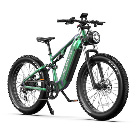 Duotts E26 Bicicleta Elétrica - Motor750W Bateria 48V20AH 26*4.0 Polegadas Pneus Travões Hidráulicos Dianteiros e Traseiros - Verde Roxo