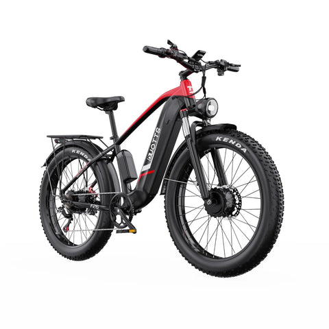 Duotts F26 Bicicleta Elétrica - 1500W Bateria 48V 20Ah Três Modos Não dobrável - Preto e vermelho