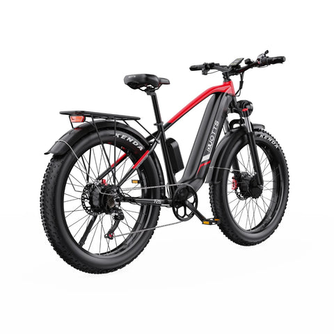 Duotts F26 Bicicleta Elétrica - 1500W Bateria 48V 20Ah Três Modos Não dobrável - Preto e vermelho