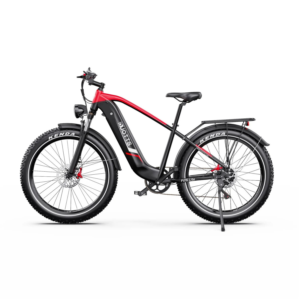 Bicicleta Elétrica Duotts F26 Lite - Motor 500W Bateria 48V18Ah Pneus De 26” Travões Hidráulicos - Preto Vermelho