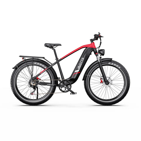 Bicicleta Elétrica Duotts F26 Lite - Motor 500W Bateria 48V18Ah Pneus De 26” Travões Hidráulicos - Preto Vermelho
