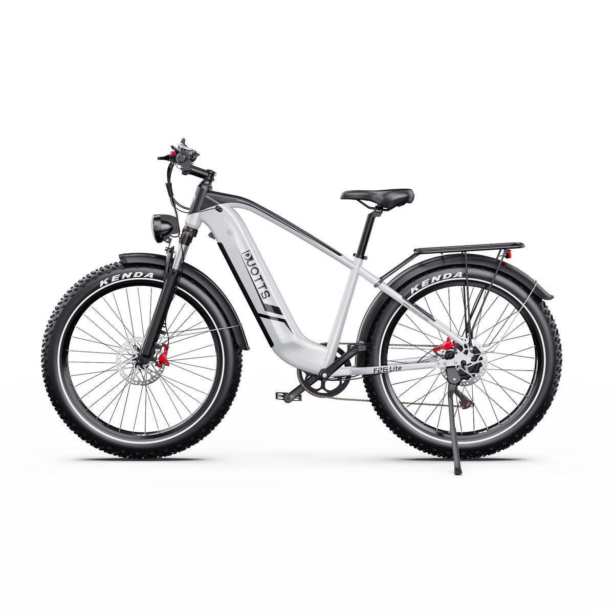 Bicicleta Elétrica Duotts F26 Lite - Motor 500W Bateria 48V18Ah Pneus De 26” Travões Hidráulicos - Prata Branca