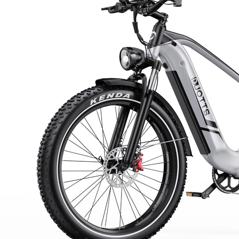 Bicicleta Elétrica Duotts F26 Lite - Motor 500W Bateria 48V18Ah Pneus De 26” Travões Hidráulicos - Prata Branca