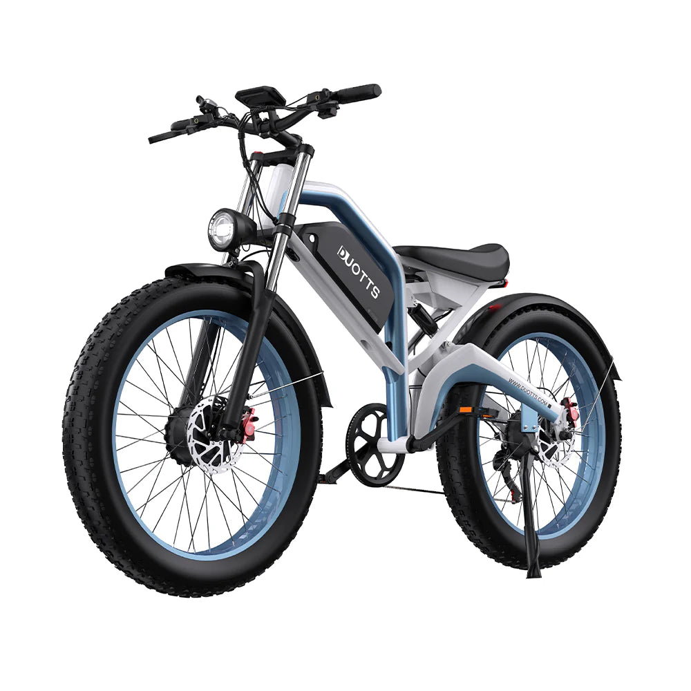 Duotts N26 Bicicleta Elétrica - Motor 750W*2 Bateria 48V20AH 26*4.0 Polegadas Pneus Travões Hidráulicos - Azul Branco