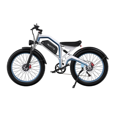 Duotts N26 Bicicleta Elétrica - Motor 750W*2 Bateria 48V20AH 26*4.0 Polegadas Pneus Travões Hidráulicos - Azul Branco
