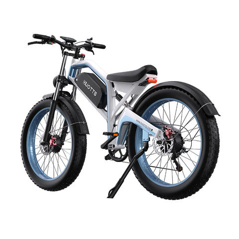 Duotts N26 Bicicleta Elétrica - Motor 750W*2 Bateria 48V20AH 26*4.0 Polegadas Pneus Travões Hidráulicos - Azul Branco