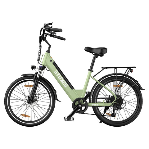 ESKUTE C100 Bicicleta Elétrica - Motor 250W Bateria 36V10.4Ah Rodas 26x1.75 Freios Mecânicos - Verde