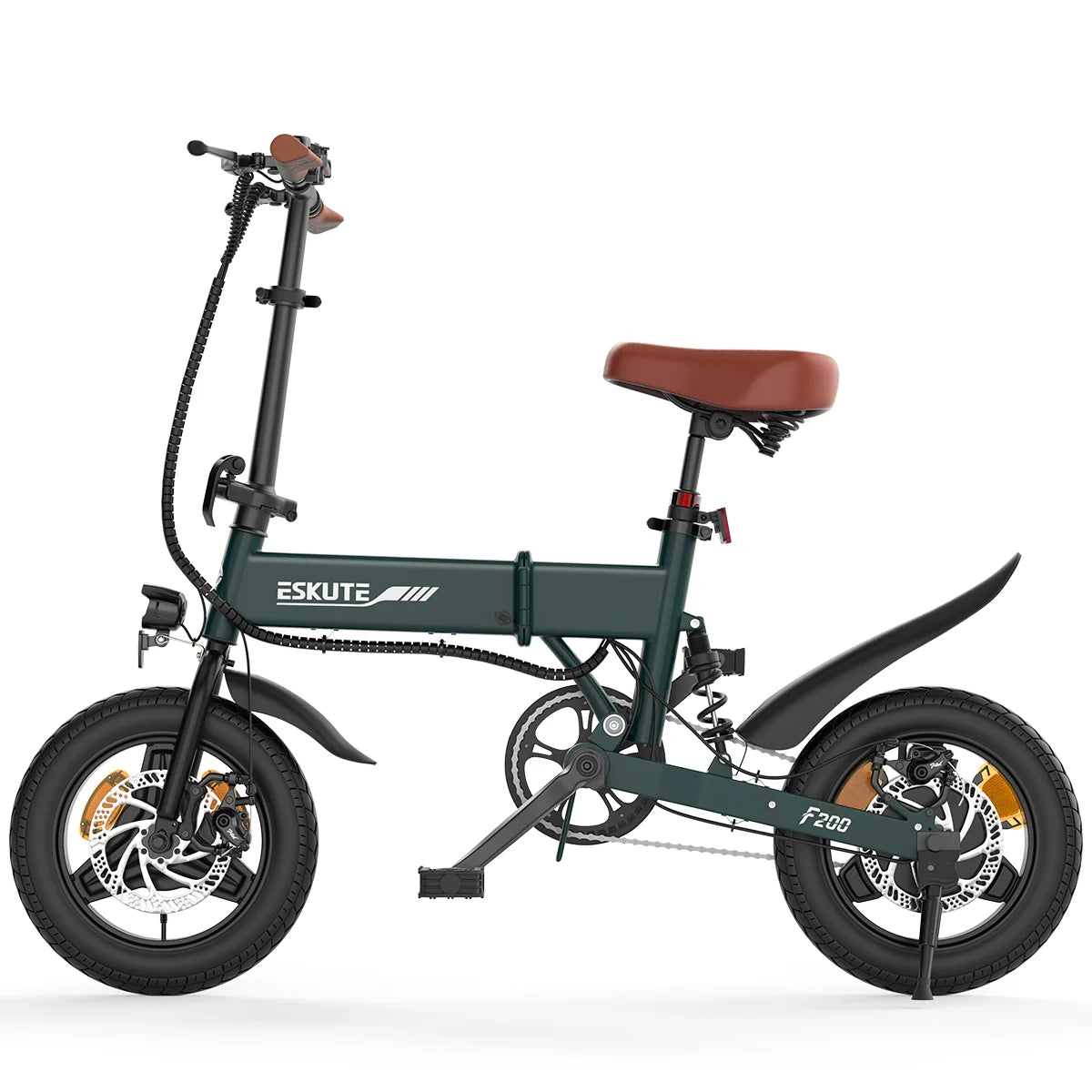 E-bike ESKUTE F200 - Motor 250W Bateria 36V7.8Ah Pneus de 14"  com Freios a Disco Mecânicos - Verde