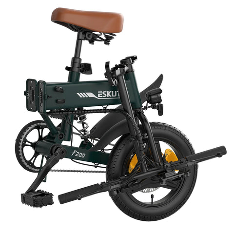 E-bike ESKUTE F200 - Motor 250W Bateria 36V7.8Ah Pneus de 14"  com Freios a Disco Mecânicos - Verde