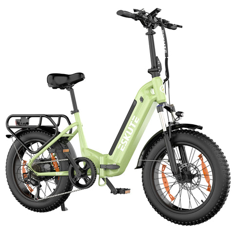 Bicicleta elétrica ESKUTE Star - Motor 250W Bateria 36V25AH Pneus de 20 Polegadas Com Travão Hidráulico - Verde