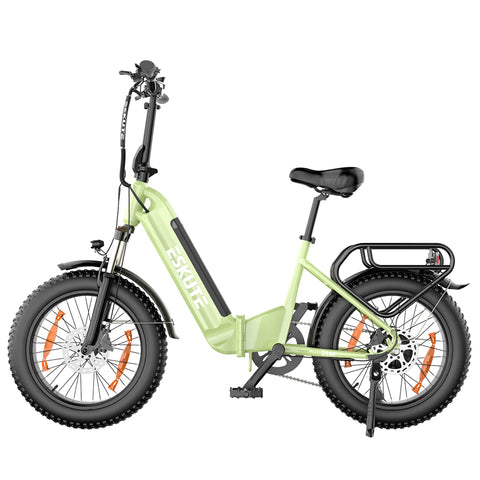 Bicicleta elétrica ESKUTE Star - Motor 250W Bateria 36V25AH Pneus de 20 Polegadas Com Travão Hidráulico - Verde