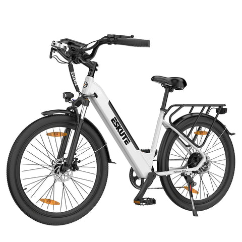Bicicleta elétrica ESKUTE Polluno Plus 28INCH -  Motor 250W Bateria 36V20AH Pneus de 28 Com Travões Disco - Branco
