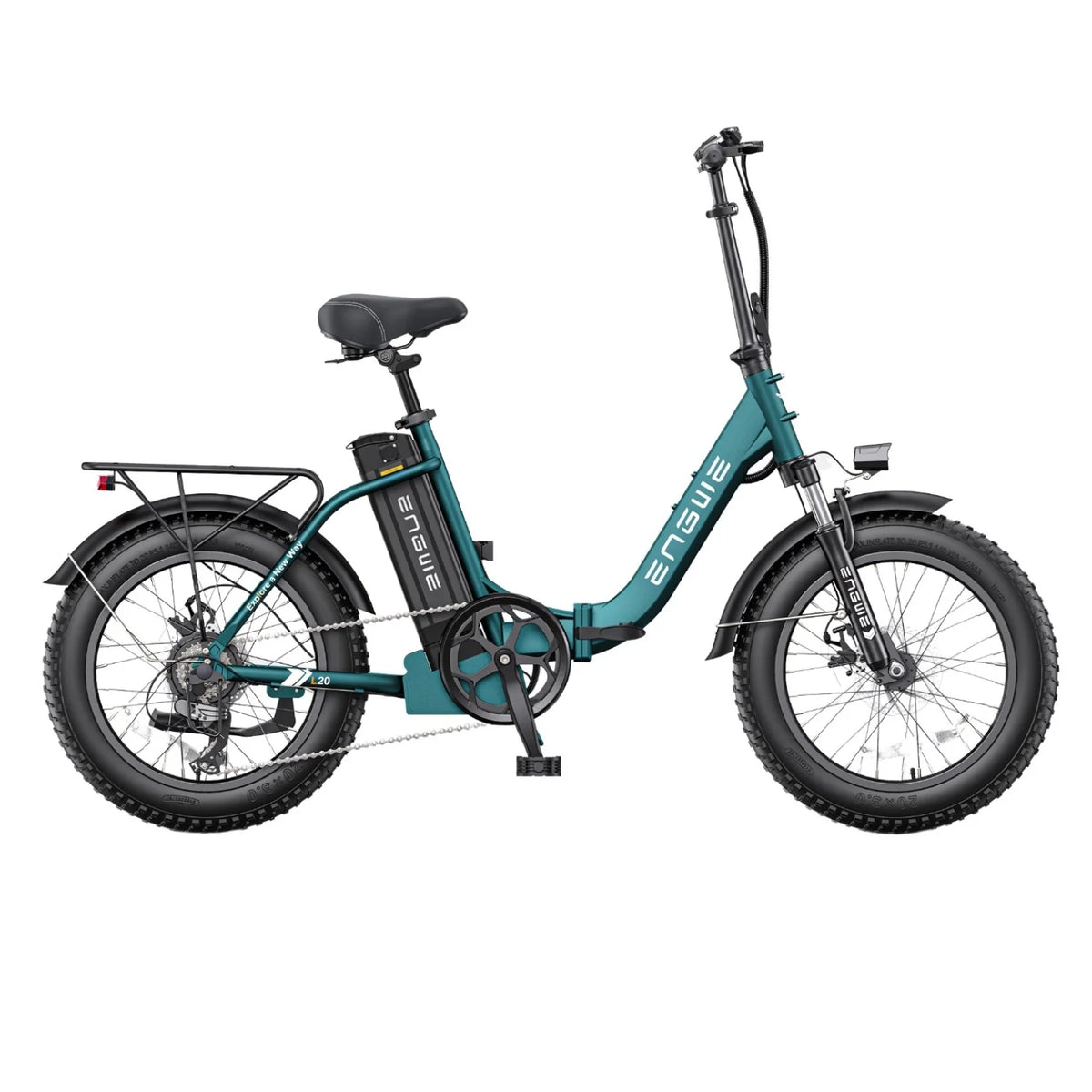 Bicicleta Elétrica ENGWE L20 2.0 - Motor 750W Bateria 52V13AH Pneus De 20 Polegadas Travões De Disco Mecânicos - Verde