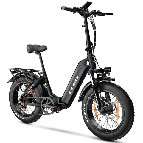 E-bike TTGO F6 - Motor 250W Bateria 36V25AH Pneus De 20 Polegadas Freios A Disco Hidráulicos - Preta