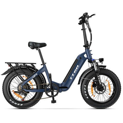 E-bike TTGO F6 - Motor 250W Bateria 36V25AH Pneus De 20 Polegadas Freios A Disco Hidráulicos - Azul