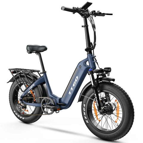 E-bike TTGO F6 - Motor 250W Bateria 36V25AH Pneus De 20 Polegadas Freios A Disco Hidráulicos - Azul