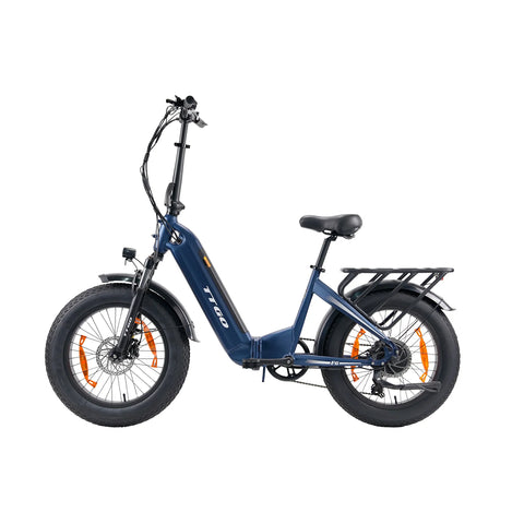 E-bike TTGO F6 - Motor 250W Bateria 36V25AH Pneus De 20 Polegadas Freios A Disco Hidráulicos - Azul