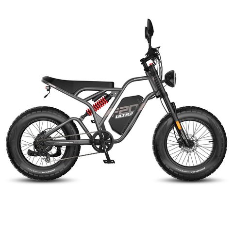 E-bike FAFREES F20 Ultra - Motor 750W Bateria 48V25AH Freio Hidráulico Pneus De 20 Polegadas - Cinza