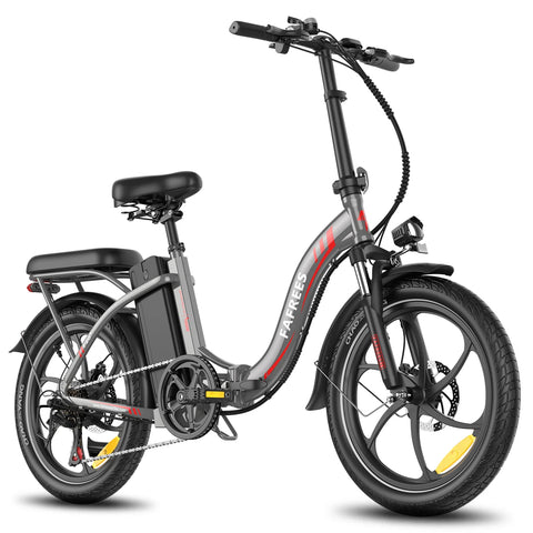 Bicicleta Elétrica FAFREES F20+ - Motor 250W Bateria 36V20Ah Pneus De 20 Polegadas Travões De Disco Mecânicos - Cinza