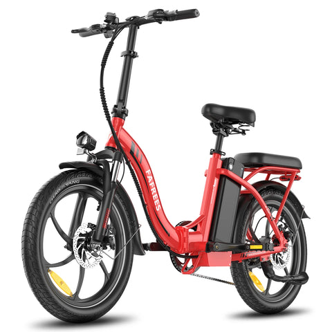 Bicicleta Elétrica FAFREES F20+ - Motor 250W Bateria 36V20Ah Pneus De 20 Polegadas Travões De Disco Mecânicos - Vermelho