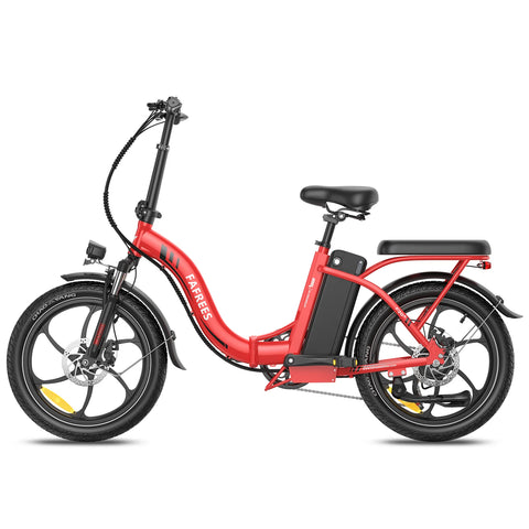 Bicicleta Elétrica FAFREES F20+ - Motor 250W Bateria 36V20Ah Pneus De 20 Polegadas Travões De Disco Mecânicos - Vermelho