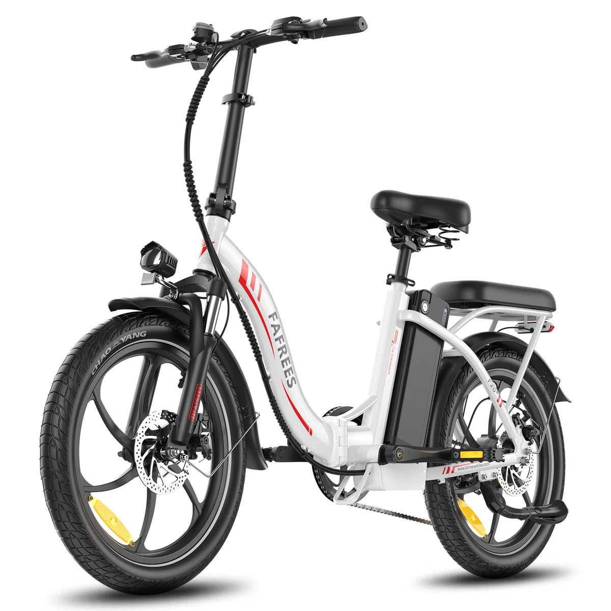 Bicicleta Elétrica FAFREES F20+ - Motor 250W Bateria 36V20Ah Pneus De 20 Polegadas Travões De Disco Mecânicos - Branco