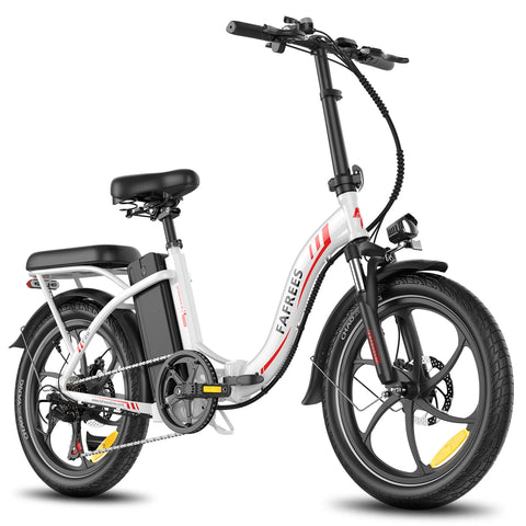 Bicicleta Elétrica FAFREES F20+ - Motor 250W Bateria 36V20Ah Pneus De 20 Polegadas Travões De Disco Mecânicos - Branco
