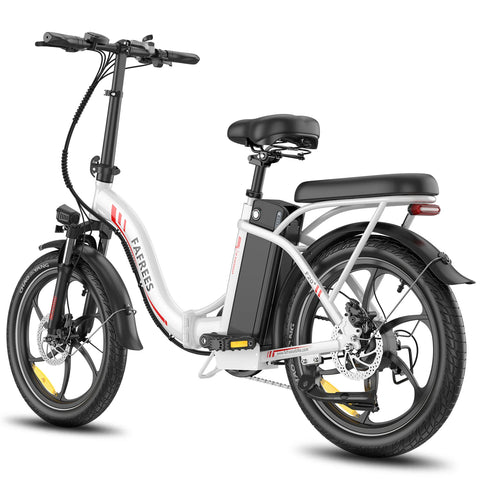 Bicicleta Elétrica FAFREES F20+ - Motor 250W Bateria 36V20Ah Pneus De 20 Polegadas Travões De Disco Mecânicos - Branco