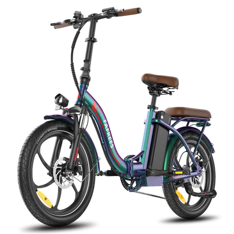Bicicleta Elétrica FAFREES F20+ Pro - Motor 250W Bateria 36V22.5Ah Pneus De 20 Polegadas Travões De Disco Mecânicos - Azul Esverdeado