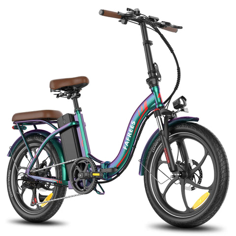 Bicicleta Elétrica FAFREES F20+ Pro - Motor 250W Bateria 36V22.5Ah Pneus De 20 Polegadas Travões De Disco Mecânicos - Azul Esverdeado