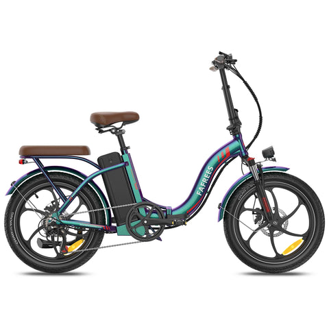 Bicicleta Elétrica FAFREES F20+ Pro - Motor 250W Bateria 36V22.5Ah Pneus De 20 Polegadas Travões De Disco Mecânicos - Azul Esverdeado