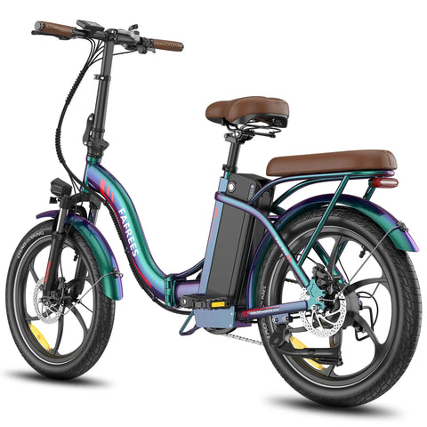 Bicicleta Elétrica FAFREES F20+ Pro - Motor 250W Bateria 36V22.5Ah Pneus De 20 Polegadas Travões De Disco Mecânicos - Azul Esverdeado