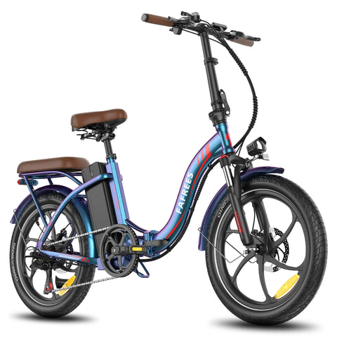 Bicicleta Elétrica FAFREES F20+ Pro - Motor 250W Bateria 36V22.5Ah Pneus De 20 Polegadas Travões De Disco Mecânicos - Aurora Azul