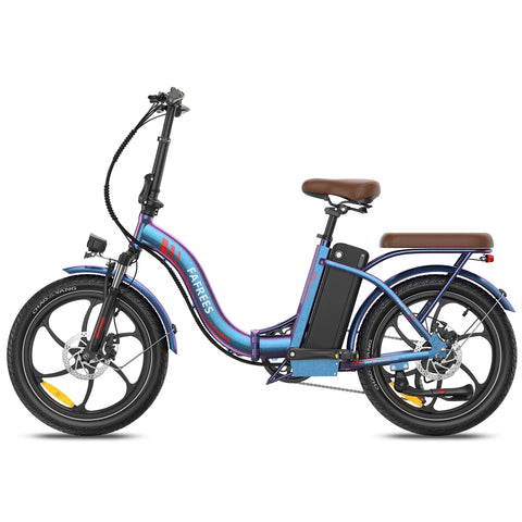 Bicicleta Elétrica FAFREES F20+ Pro - Motor 250W Bateria 36V22.5Ah Pneus De 20 Polegadas Travões De Disco Mecânicos - Aurora Azul