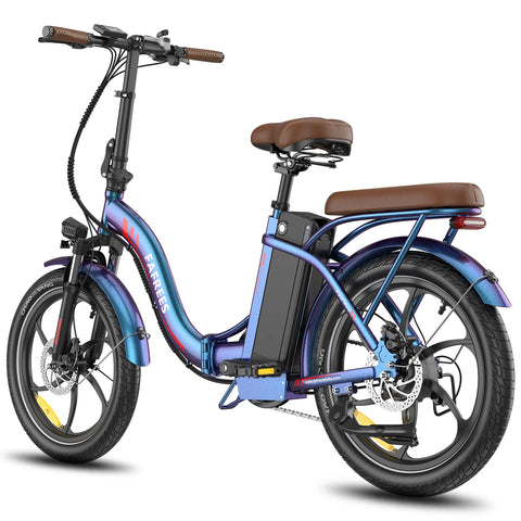 Bicicleta Elétrica FAFREES F20+ Pro - Motor 250W Bateria 36V22.5Ah Pneus De 20 Polegadas Travões De Disco Mecânicos - Aurora Azul