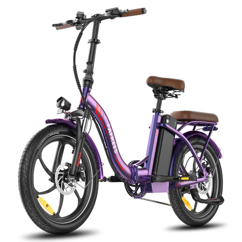 Bicicleta Elétrica FAFREES F20+ Pro - Motor 250W Bateria 36V22.5Ah Pneus De 20 Polegadas Travões De Disco Mecânicos - Roxo Rosa