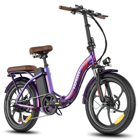 Bicicleta Elétrica FAFREES F20+ Pro - Motor 250W Bateria 36V22.5Ah Pneus De 20 Polegadas Travões De Disco Mecânicos - Roxo Rosa