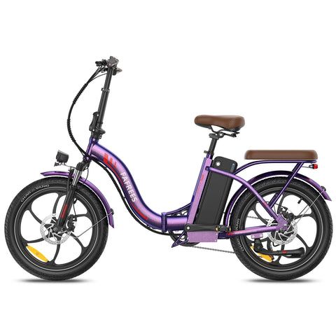 Bicicleta Elétrica FAFREES F20+ Pro - Motor 250W Bateria 36V22.5Ah Pneus De 20 Polegadas Travões De Disco Mecânicos - Roxo Rosa